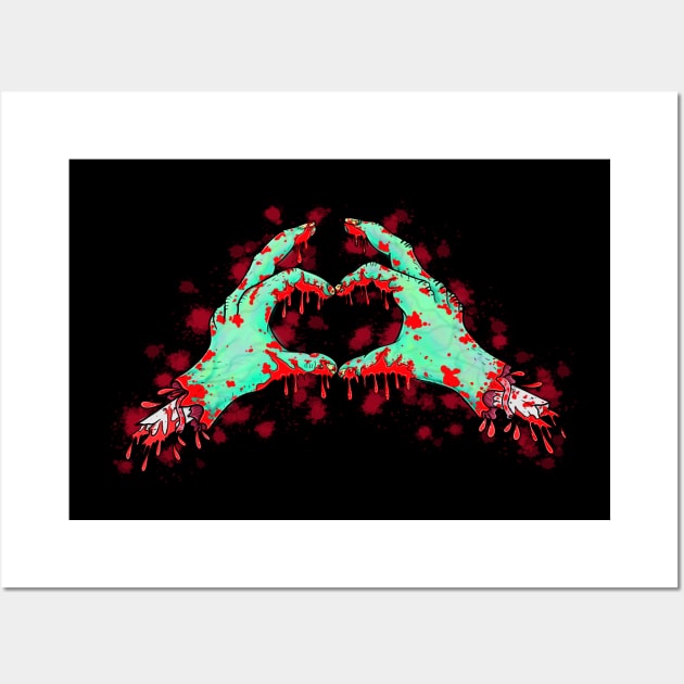 Zombie heart hands Wall Art by Squatchyink